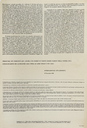  Sanguinetti Gianfranco [e altri] : Internazionale situazionista. Rivista della sezione italiana dell'I.S. N. 1 - Luglio 1969.  Guy-Ernest Debord  - Asta Autografi e manoscritti, Futurismo, libri del Novecento e libri d'artista [Parte I] - Libreria Antiquaria Gonnelli - Casa d'Aste - Gonnelli Casa d'Aste