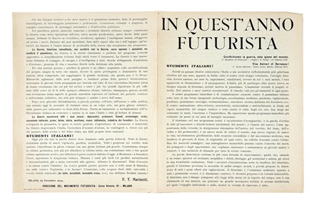  Marinetti Filippo Tommaso : In quest'anno futurista. Futurismo, Arte  Carlo Carr  (Quargnento, 1881 - Milano, 1966)  - Auction Autographs and manuscripts, Futurism, Modern editions and Art books [I PART] - Libreria Antiquaria Gonnelli - Casa d'Aste - Gonnelli Casa d'Aste