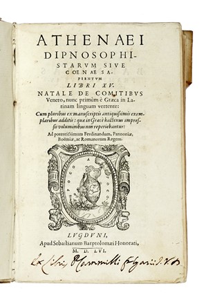  Athenaeus Naucratita : Dipnosophistarum sive Coenae sapientium libri 15. Gastronomia  - Auction Books from XV to XIX Century [II Part] - Libreria Antiquaria Gonnelli - Casa d'Aste - Gonnelli Casa d'Aste