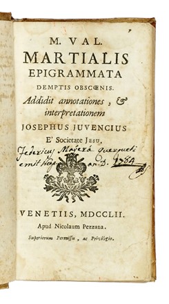  Martialis Marcus Valerio : Lotto composto di 5 opere.  - Asta Libri a stampa dal XV al XIX secolo [Parte II] - Libreria Antiquaria Gonnelli - Casa d'Aste - Gonnelli Casa d'Aste