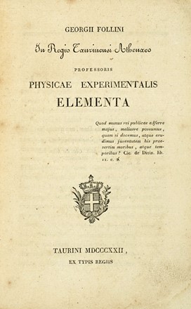 Lotto composto di 9 opere di fisica. Fisica, Scienze tecniche e matematiche  Leonardo Doveri, Bonaventura Corti  - Auction Books from XV to XIX Century [II Part] - Libreria Antiquaria Gonnelli - Casa d'Aste - Gonnelli Casa d'Aste