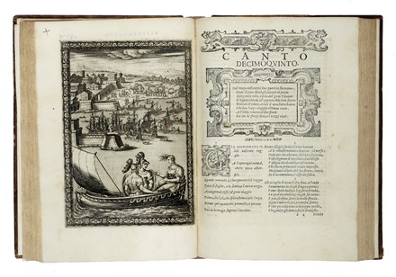  Tasso Torquato : La Gierusalemme liberata [...] con le figure di Bernardo Castello; e le Annotationi di Scipio Gentili, e di Giulio Guastavini.  Bernardo Castello, Scipione Gentili, Giulio Guastavini, Agostino Carracci  (Bologna, 1557 - Parma, 1602)  - Asta Libri a stampa dal XV al XIX secolo [Parte II] - Libreria Antiquaria Gonnelli - Casa d'Aste - Gonnelli Casa d'Aste