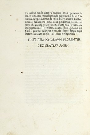  Cavalca Domenico : Pungi lingua. Religione, Letteratura  - Auction Books from XV to XIX Century [II Part] - Libreria Antiquaria Gonnelli - Casa d'Aste - Gonnelli Casa d'Aste