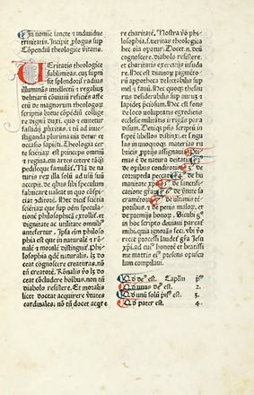  Albertus Magnus (santo) : Compendium theologicae veritatis.  Hugo Ripelin  - Asta Libri a stampa dal XV al XIX secolo [Parte II] - Libreria Antiquaria Gonnelli - Casa d'Aste - Gonnelli Casa d'Aste