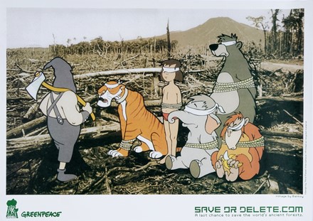  Banksy  (Bristol, 1974) : Greenpeace. Save Dr Delete.com. A last chance to save the world's ancient forests.  - Auction Modern and Contemporary Art [II Part ] - Libreria Antiquaria Gonnelli - Casa d'Aste - Gonnelli Casa d'Aste