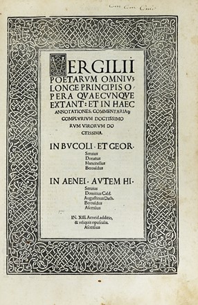  Vergilius Maro Publius : Opera. Classici, Figurato, Letteratura, Collezionismo e Bibliografia  - Auction Books from XV to XIX Century [II Part] - Libreria Antiquaria Gonnelli - Casa d'Aste - Gonnelli Casa d'Aste