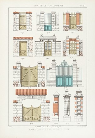 Trait thorique et pratique de maonnerie et des parties qui s'y rattachent. Scienze tecniche e matematiche  - Auction Books from XV to XIX Century [II Part] - Libreria Antiquaria Gonnelli - Casa d'Aste - Gonnelli Casa d'Aste