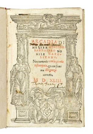  Sannazaro Jacopo : Arcadia.  - Asta Libri a stampa dal XV al XIX secolo [Parte II] - Libreria Antiquaria Gonnelli - Casa d'Aste - Gonnelli Casa d'Aste