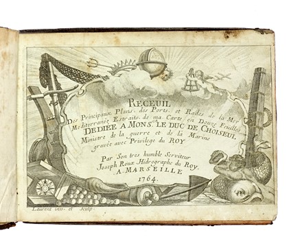  Roux Joseph : Receuil des principaux plans, des portes, et rades de la Mer Mediterranée, estraits de ma carte en douze feüilles...  - Asta Libri a stampa dal XV al XIX secolo [Parte II] - Libreria Antiquaria Gonnelli - Casa d'Aste - Gonnelli Casa d'Aste