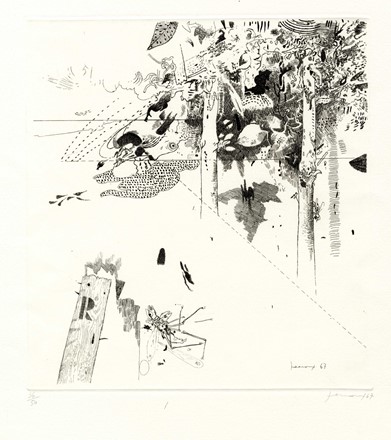  Gianfranco Ferroni  (Livorno, 1927 - Bergamo, 2001) : Lotto composto di 3 incisioni.  - Asta Arte Moderna e Contemporanea [Parte II] - Libreria Antiquaria Gonnelli - Casa d'Aste - Gonnelli Casa d'Aste