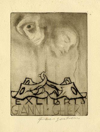  Michel Fingesten  (Buczkowitz, 1883 - Cerisano, 1943) : Lotto composto di 5 ex libris.  - Auction Modern and Contemporary Art [II Part ] - Libreria Antiquaria Gonnelli - Casa d'Aste - Gonnelli Casa d'Aste