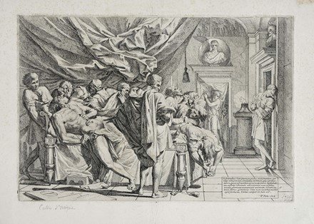 Pietro Testa  (Lucca, 1611 - Roma, 1650) : La morte di Catone.  - Auction Ancient Art [I Part] - Libreria Antiquaria Gonnelli - Casa d'Aste - Gonnelli Casa d'Aste