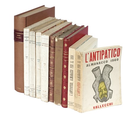 Raccolta di 10 almanacchi.  Mino Maccari  (Siena, 1898 - Roma, 1989), Italo Cremona  (Pavia, 1905 - Torino, 1979), Ardengo Soffici  (Rignano sull'Arno (Firenze), 1879 - Forte dei Marmi (Lucca), 1964), Carlo Carrà  (Quargnento, 1881 - Milano, 1966)  - Asta Libri, autografi e manoscritti - Libreria Antiquaria Gonnelli - Casa d'Aste - Gonnelli Casa d'Aste