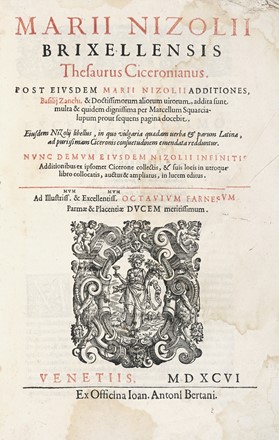  Nizzoli Mario : Thesaurus Ciceronianus...  - Asta Libri, autografi e manoscritti - Libreria Antiquaria Gonnelli - Casa d'Aste - Gonnelli Casa d'Aste