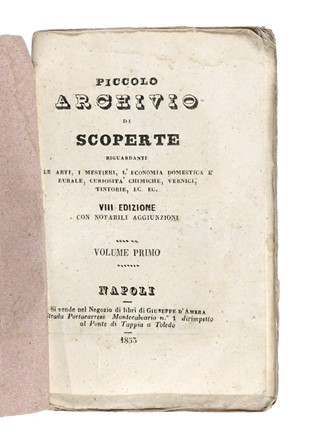 Lotto composto di 7 edizioni su invenzioni e scoperte.  - Asta Libri, autografi e manoscritti - Libreria Antiquaria Gonnelli - Casa d'Aste - Gonnelli Casa d'Aste