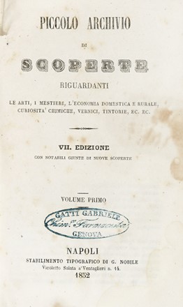 Lotto composto di 7 edizioni su invenzioni e scoperte.  - Asta Libri, autografi e manoscritti - Libreria Antiquaria Gonnelli - Casa d'Aste - Gonnelli Casa d'Aste