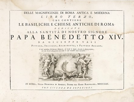 Vasi Giuseppe : Delle magnificenze di Roma antica e moderna libro terzo (-quarto).  [..]