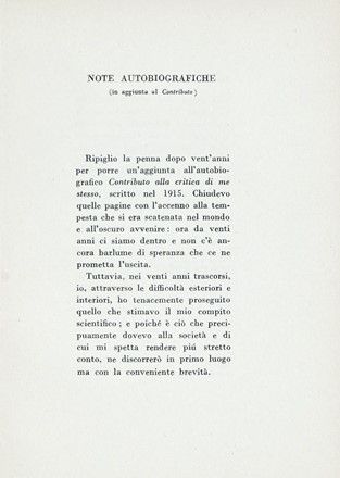  Croce Benedetto : Note autobiografiche.  - Asta Libri, autografi e manoscritti - Libreria Antiquaria Gonnelli - Casa d'Aste - Gonnelli Casa d'Aste