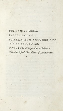  Mela Pomponius : Orbis descriptio. De situ orbis...  - Asta Libri, autografi e  [..]