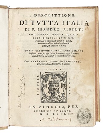  Alberti Leandro : Descrittione di tutta Italia...  - Asta Libri, autografi e manoscritti  [..]