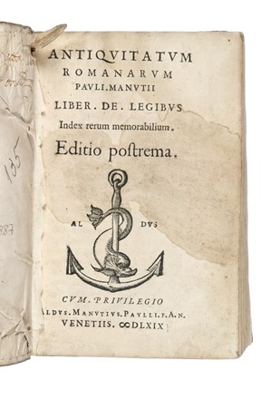  Manuzio Paolo : Antiquitatum Romanarum. Classici, Archeologia, Letteratura, Arte  [..]