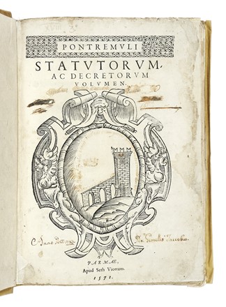 Pontremuli statutorum ac decretorum volumen.  - Asta Libri, autografi e manoscritti  [..]