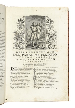  Milton John : Paradiso perduto poema inglese [...] del quale non si erano pubblicati se non i primi sei canti tradotto in verso sciolto dal signor Paolo Rolli...  Paolo Rolli  (Roma, 1687 - Todi, 1765)  - Asta Libri, autografi e manoscritti - Libreria Antiquaria Gonnelli - Casa d'Aste - Gonnelli Casa d'Aste