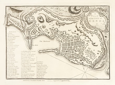  Joachim, Reinier e Joshua Ottens  (editori attivi in Olanda 1726-1765, ) : Nouveaux Plan et Environs de la Ville de Genes.  - Asta Arte Antica, Moderna e Contemporanea [Parte I] - Libreria Antiquaria Gonnelli - Casa d'Aste - Gonnelli Casa d'Aste