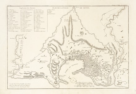  Joachim, Reinier e Joshua Ottens  (editori attivi in Olanda 1726-1765, ) : Nouveaux Plan et Environs de la Ville de Genes.  - Asta Arte Antica, Moderna e Contemporanea [Parte I] - Libreria Antiquaria Gonnelli - Casa d'Aste - Gonnelli Casa d'Aste