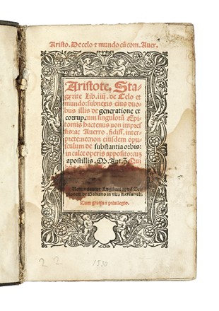  Aristoteles : De celo et mundo.  - Asta Libri, autografi e manoscritti - Libreria  [..]