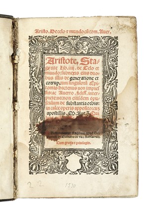  Aristoteles : De celo et mundo.  - Asta Libri, autografi e manoscritti - Libreria Antiquaria Gonnelli - Casa d'Aste - Gonnelli Casa d'Aste