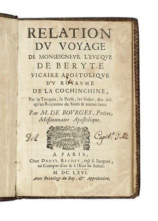  Bourges Jacques (de) : Relation du voyage de monseigneur l'evéque de Beryte vicaire  [..]