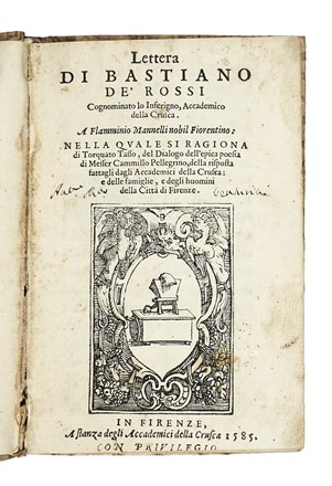  De Rossi Bastiano : Lettera [...] A Flamminio Mannelli nobil fiorentino nella quale  [..]