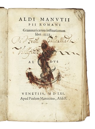  Manuzio Aldo : Grammaticarum institutionum libri IIII.  - Asta Libri, autografi  [..]