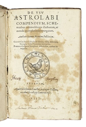  Poblacion Juan Martinez : De usu astrolabi compendium, schematibus commodissimis illustratum...  - Asta Libri, autografi e manoscritti - Libreria Antiquaria Gonnelli - Casa d'Aste - Gonnelli Casa d'Aste