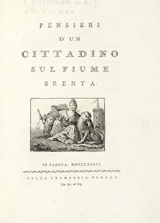 Giustiniani Girolamo Ascanio : Pensieri d'un cittadino sul fiume Brenta. Storia  [..]