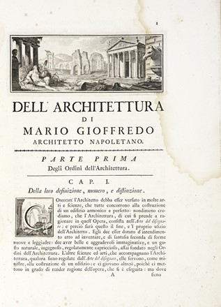  Gioffredo Mario : Dell'architettura.  - Asta Libri, autografi e manoscritti - Libreria Antiquaria Gonnelli - Casa d'Aste - Gonnelli Casa d'Aste