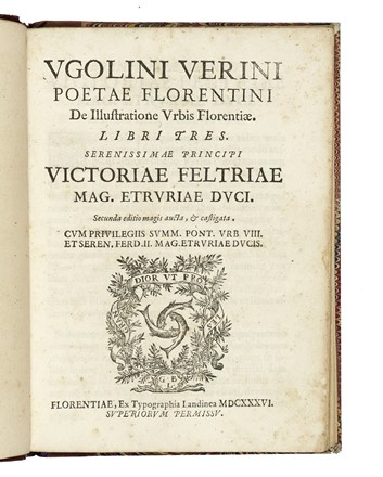  D'ugolino Verino : De illustratione urbis Florentiae. Libri tres.  - Asta Libri, autografi e manoscritti - Libreria Antiquaria Gonnelli - Casa d'Aste - Gonnelli Casa d'Aste