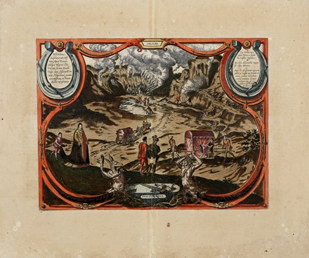  Georg Braun  (Colonia,, 1541 - 1622), Frans Hogenberg  (Mechelen,, 1535 - Colonia,, 1590) : MIRABILIUM SULPHUREORUM MONTIUM APUD PUTEOLOS (CAMPOS FLEGREOS PLIN. VULCANI FORUM STRABO VULGO NUNC SOLFATARIAM VOCANT NEAPOLITANI) GENUINA ACCURATISSIMAQUE AD VIVUM DEPICTA REPRESENTATIO.  - Auction Ancient, Modern and Contemporary Art [I Part] - Libreria Antiquaria Gonnelli - Casa d'Aste - Gonnelli Casa d'Aste