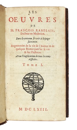  Rabelais Franois : Les oeuvres. Tome I (-II).  - Asta Libri, autografi e manoscritti - Libreria Antiquaria Gonnelli - Casa d'Aste - Gonnelli Casa d'Aste