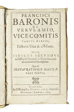  Bacon Francis : De Verulamio Historia vitae & mortis.  - Asta Libri, autografi  [..]