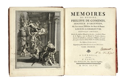 Commines Philippe (de) : Memoires [...] où l'on trouve l'histoire des Rois de France  [..]