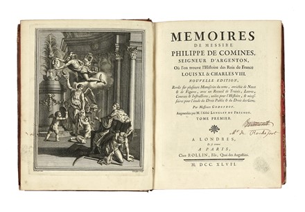  Commines Philippe (de) : Memoires [...] où l'on trouve l'histoire des Rois de France  [..]