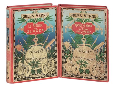  Verne Jules : Due volumi della serie Les voyages extraordinaires di Jules Verne.  [..]