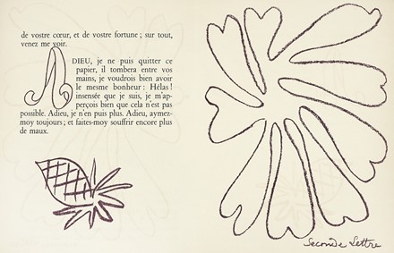  Alcaforado Marianna : Lettres portugaises. Lithographies originales de Henri Matisse.  Henri Matisse  (Le Cateau-Cambrsis, 1869 - Nizza, 1954)  - Asta Libri, autografi e manoscritti - Libreria Antiquaria Gonnelli - Casa d'Aste - Gonnelli Casa d'Aste