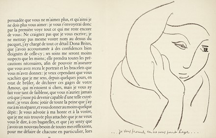  Alcaforado Marianna : Lettres portugaises. Lithographies originales de Henri Matisse.  Henri Matisse  (Le Cateau-Cambrsis, 1869 - Nizza, 1954)  - Asta Libri, autografi e manoscritti - Libreria Antiquaria Gonnelli - Casa d'Aste - Gonnelli Casa d'Aste