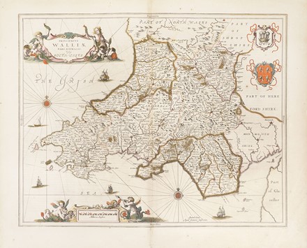  Johannes Blaeu  (Alkmaar, 1596 - Amsterdam, 1673) : Wallia Principatus vulgo Wales.  - Asta Arte Antica, Moderna e Contemporanea [Parte I] - Libreria Antiquaria Gonnelli - Casa d'Aste - Gonnelli Casa d'Aste