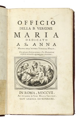 Officio della B.Vergine maria dedicato a S.Anna. Legatura, Religione, Collezionismo  [..]