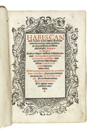  Priscianus Caesariensis : Opera.  - Asta Libri, autografi e manoscritti - Libreria  [..]