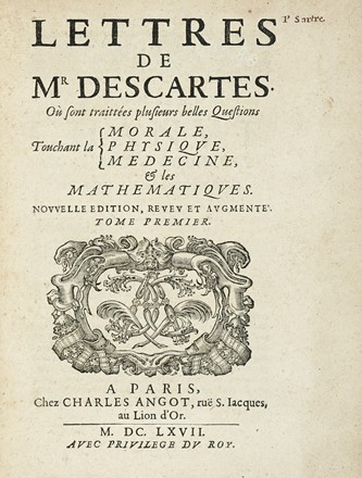  Descartes René : Lettres... Tome premier (-troisiéme).  - Asta Libri, autografi  [..]